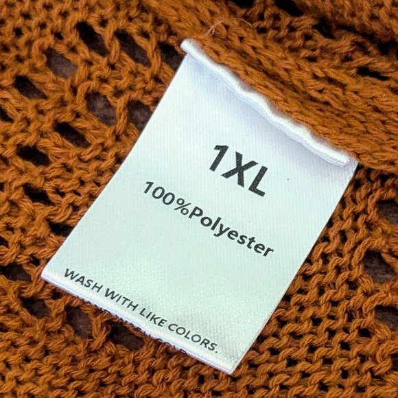 New Orange Sleeveless Knit Sweater Vest With Ties - Picture 7 of 13